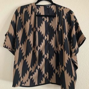 FAUX SILK FOREVER 21 OPEN SHOULDER BLOUSE SMALL S